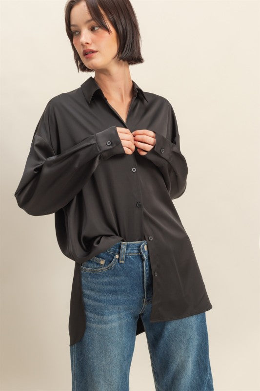 OVERSIZE SATIN SHIRT
