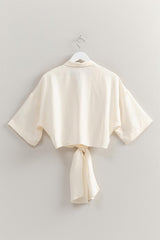TIE FRONT S/S BLOUSE