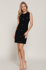 COCO - SLEEVELESS KNIT BUTTON DRESS