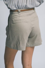 LINEN - BELTED SHORT