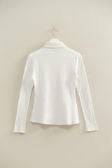 BUTTON DOWN RIBBED KNIT TOP