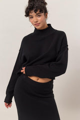 ALI - TEXTURED MOCK SWEATER