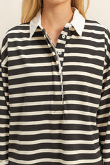 STRIPE POLO TOP