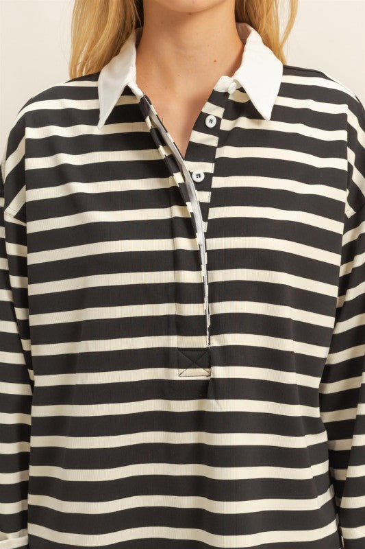 STRIPE POLO TOP