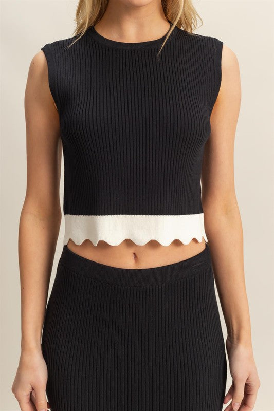 MIA - SCALLOP RIBBED TOP