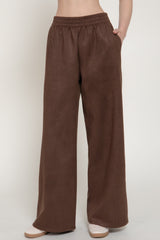 ELASTIC WAIST FAUX SUEDE PANTS