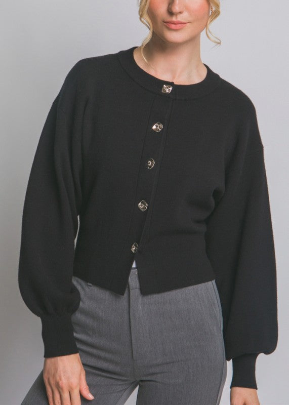 NOVELTY BUTTON CARDIGAN