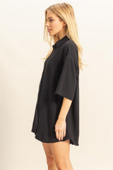 LOUNGE - LINEN BLEND SHORT SLEEVE TOP