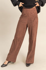 FAUX SUEDE WIDE LEG PANT