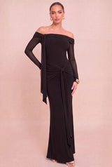RUNWAY - L/S MESH SCARF DRESS