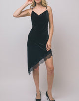 AVA - VELVET ASSYMETRICAL DRESS