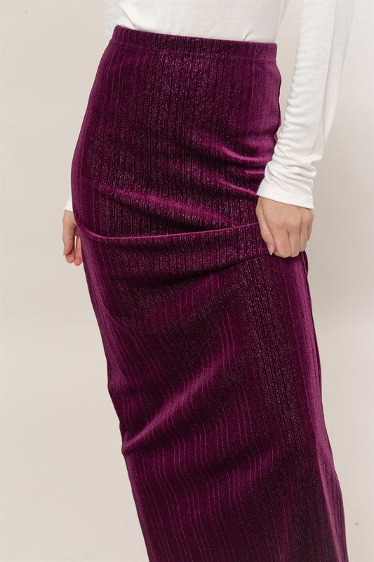 VELOUR MAXI SKIRT