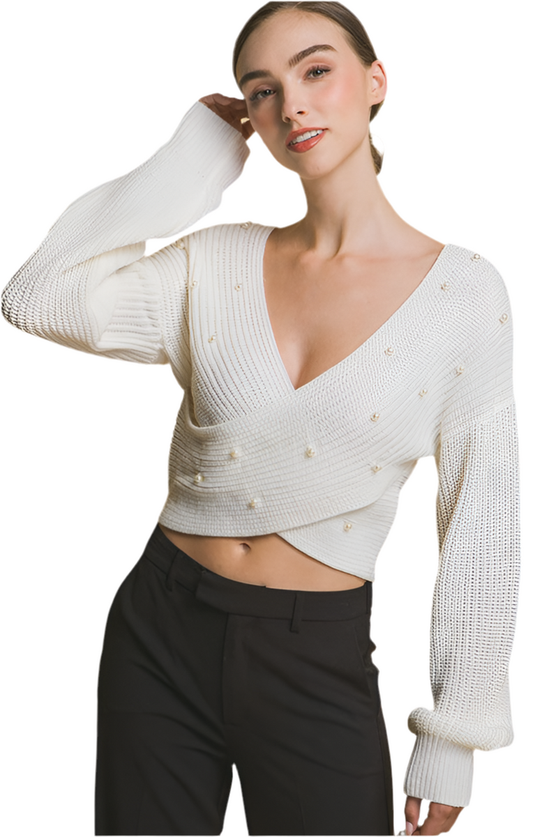 PEARL CROSSOVER SWEATER