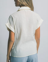 SHORT SLEEVE TIE FRONT SHIRT