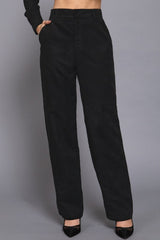 FAUX SUEDE STRAIGHT LEG PANT