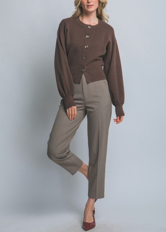 NOVELTY BUTTON CARDIGAN