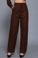 FAUX SUEDE STRAIGHT LEG PANT