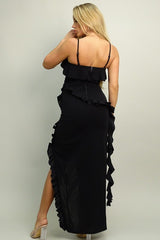 MILAN - TECHNO RUFFLE MAXI DRESS