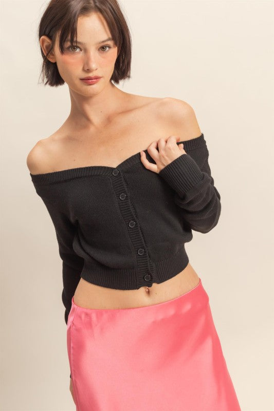 OFF SHOULDER CARDIGAN
