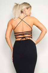 MALIA - LATTICE BACK TIE DRESS