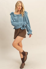 ROMANTIC KNIT RUFFLE TOP