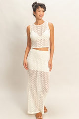 STRETCH LACE MAXI SKIRT