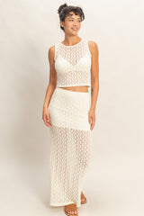 STRETCH LACE MAXI SKIRT