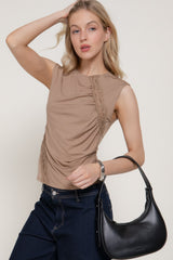LACE TRIM SHORT SLEEVE TOP