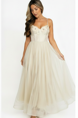 ROSES - TUBE TULLE MIDI DRESS