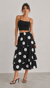 POLKADOT - WATERFALL SKIRT