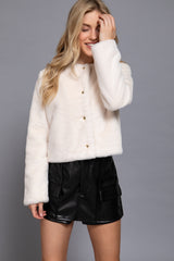 FAUX CROP ROUND NECK JACKET