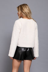 FAUX CROP ROUND NECK JACKET