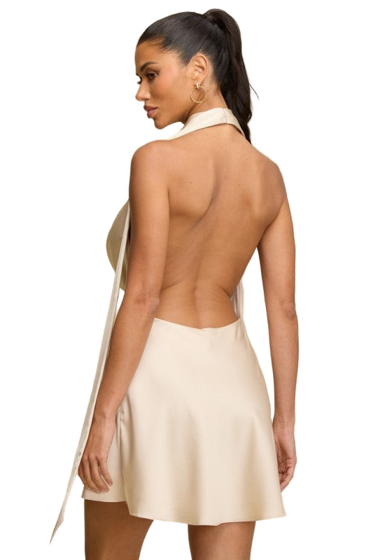 RODEO -SATIN HALTER DRESS