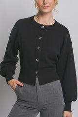 NOVELTY BUTTON CARDIGAN