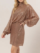 BLUIVY - SEQ. MOCK L/S DRESS