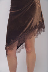 AVA - VELVET ASSYMETRICAL DRESS