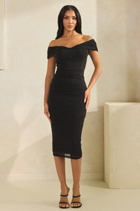 ROMANCE - OFF SHOULDER MESH DRESS