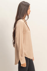SATIN L/S BLOUSE