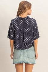 DOT CROP POCKET SHIRT