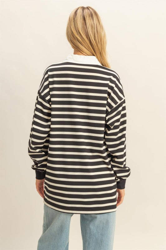 STRIPE POLO TOP