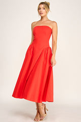 SARA - TUBE TIE BACK FLARE DRESS