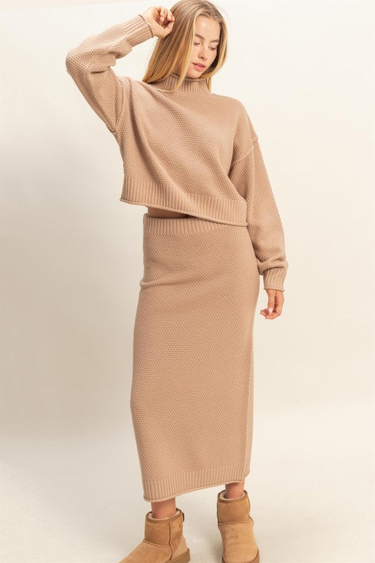 ALI - 2 TEXTURED MIDI SKIRT
