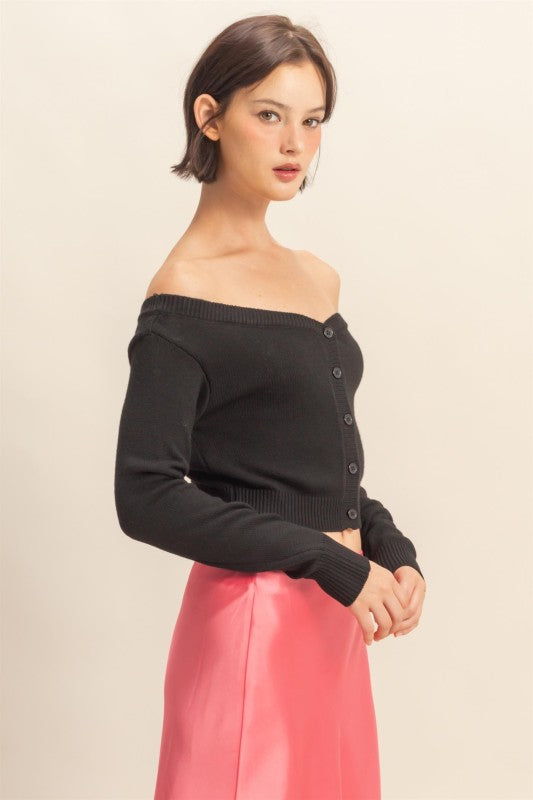 OFF SHOULDER CARDIGAN