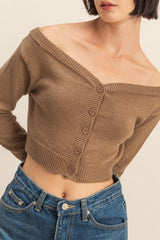 OFF SHOULDER CARDIGAN