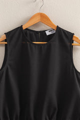 DRAWSTRING LINEN BLEND TOP