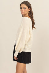 SPLIT FRONT SWEATER