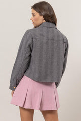 KATE - HERRINGBONE CROP JACKET