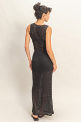 STRETCH LACE MAXI SKIRT