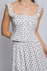 DOT - RUFFLE SMOCKED TOP
