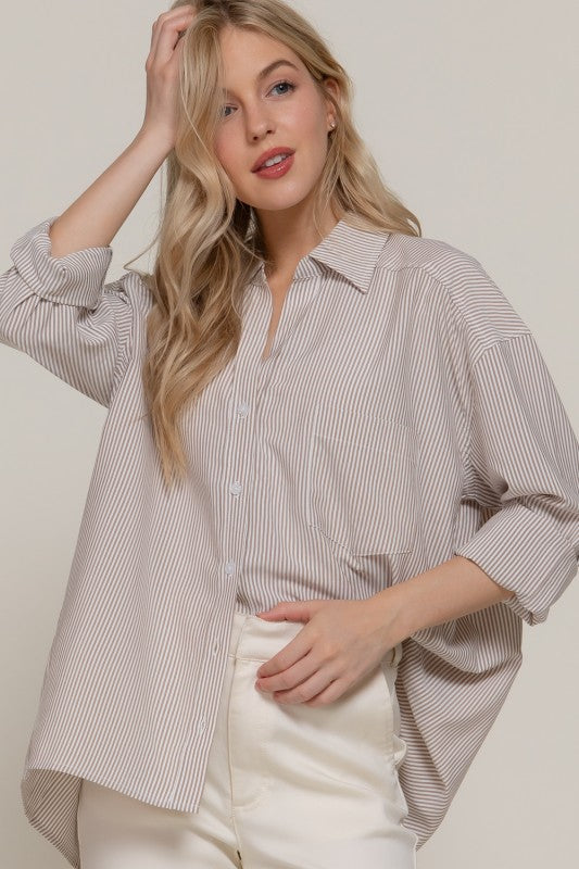 STRIPE OVERSIZE SHIRT